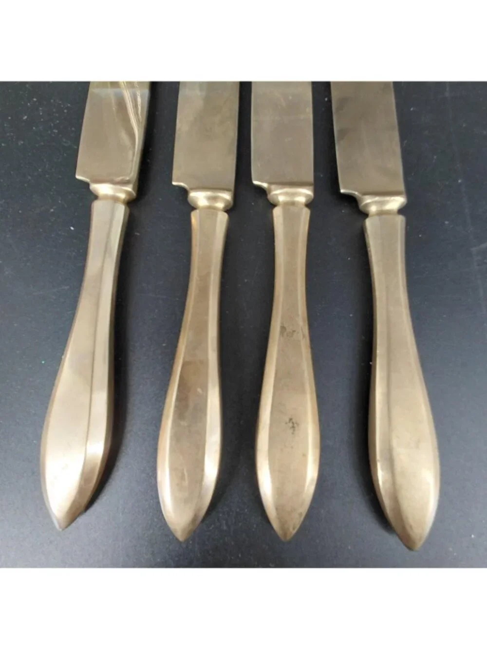 Dirigold Regal Dinner Knife Set 4 Gold Table Dirilyte Alloy Flatware Sweden